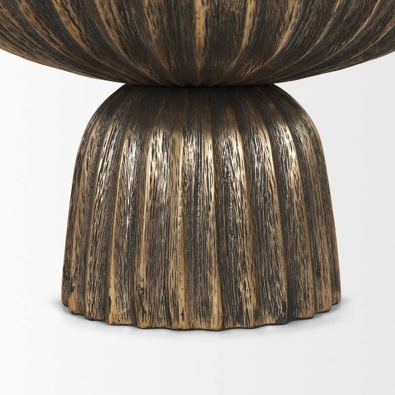 Ciaran Smooth Fluted Matte Black Metal Decorative Bowl