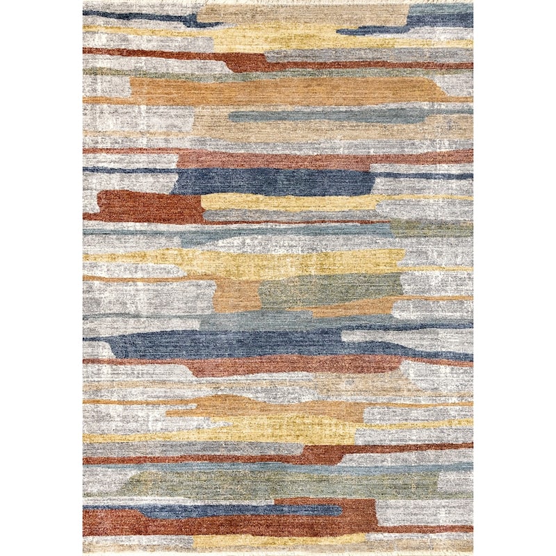 HomeRoots Abstract Modern Rectangle Area Rug