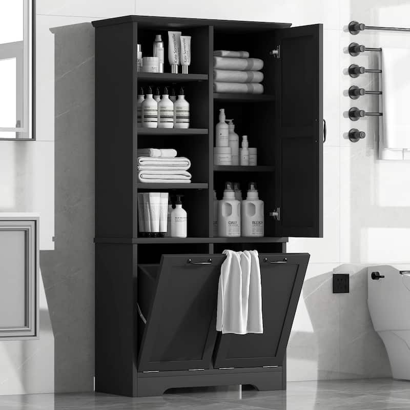 Bathroom Storage Cabinet with Doors and Drawers