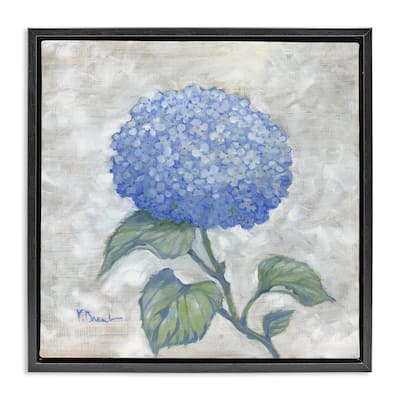 Stupell Round Blue Country Hydrangea Framed Floater Canvas Wall Art Design By Paul Brent