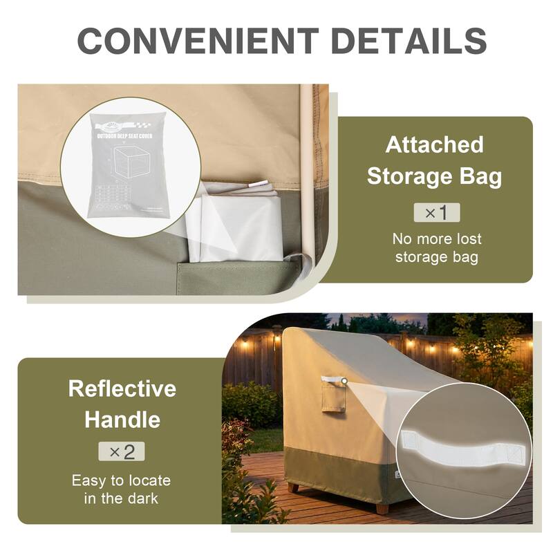 Aoodor Heavy Duty Patio Chair Cove with Air Vents for Deep Seat/ Rocking Chair/ Outdoor Swivel