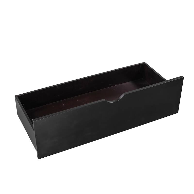 Espresso Twin L-shaped Platform Bed with Trundle & Drawers