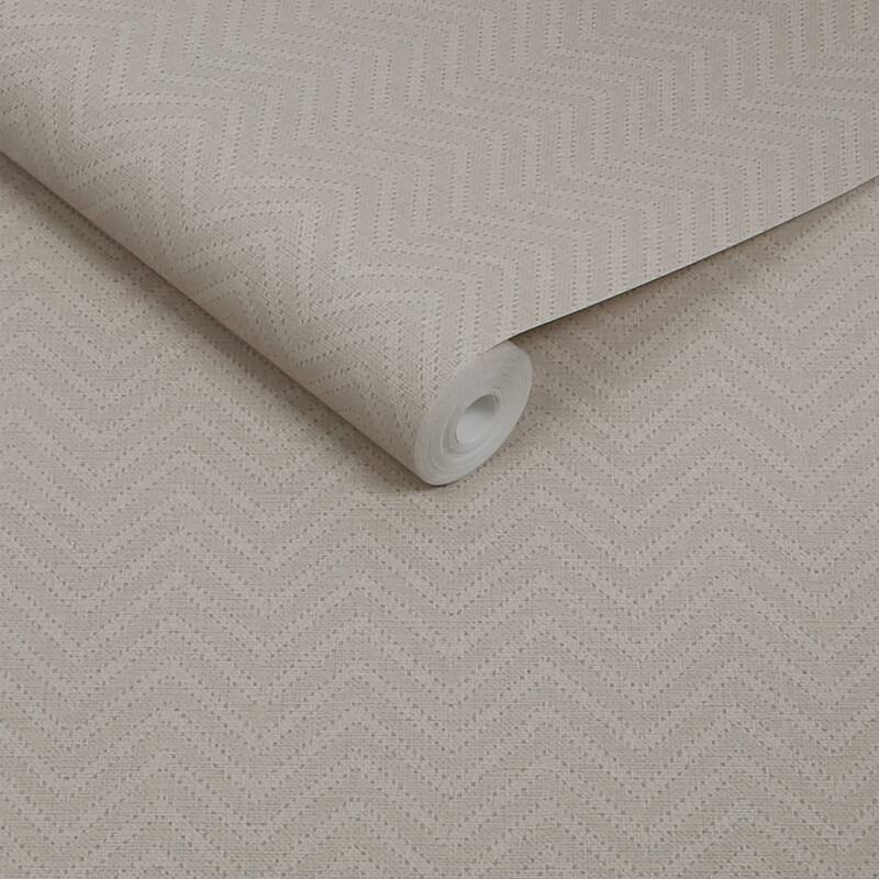 Herringbone Weave Pebble Wallpaper