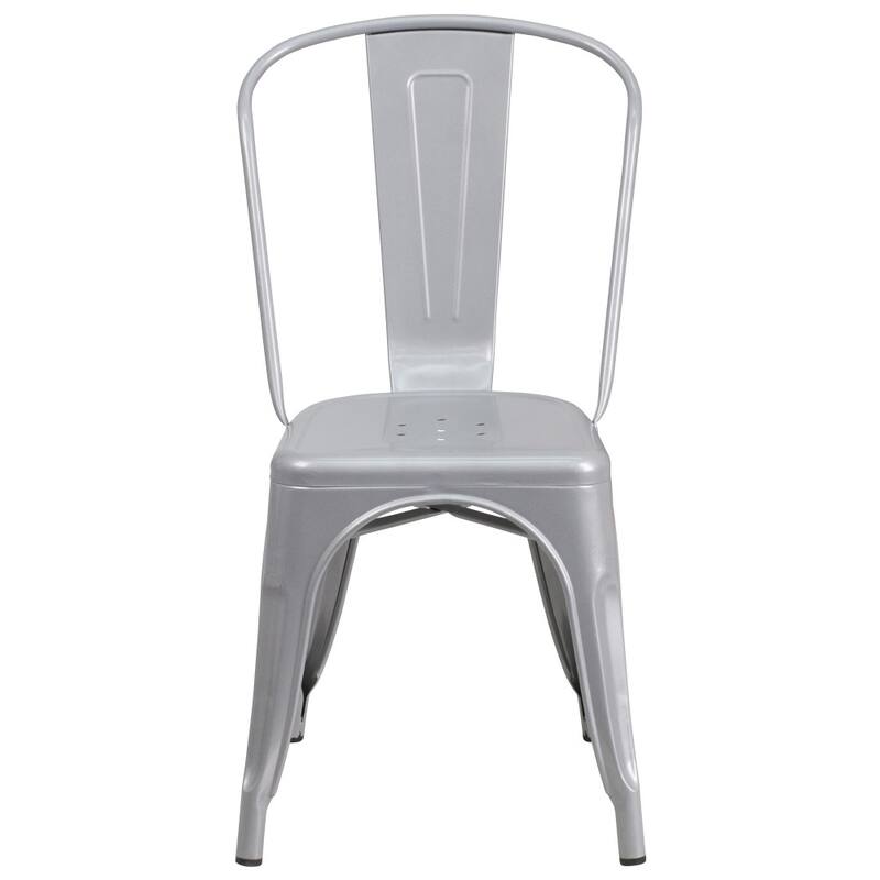 Metal Indoor/ Outdoor Stackable Bistro Chair (Set of 4)