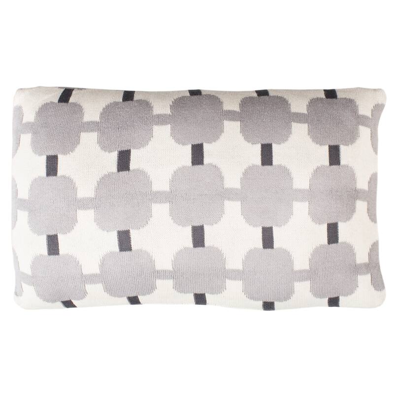 SAFAVIEH Adelma 20-inch Retro Square Light Grey / Dark Grey Decorative Pillow
