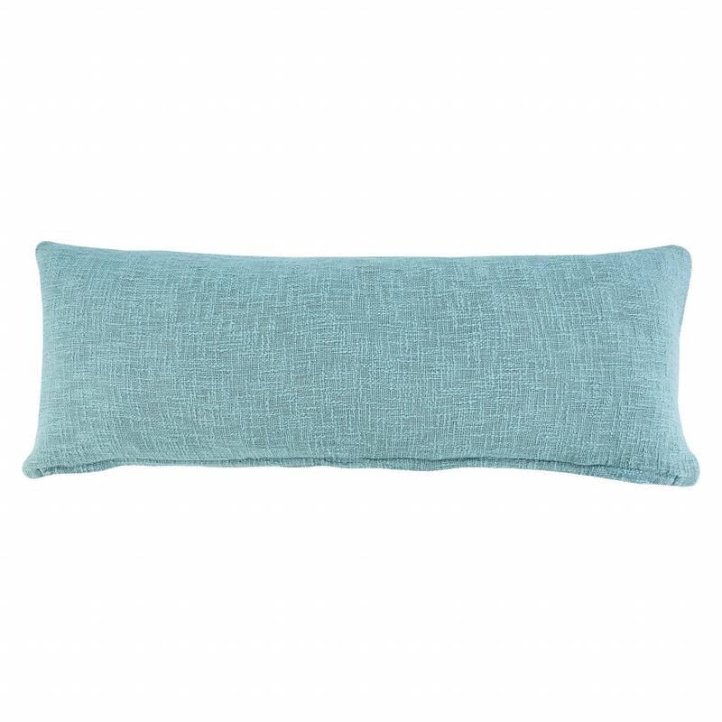HomeRoots 14" X 36" Aqua Blue 100% Cotton Geometric Zippered Pillow