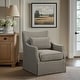 preview thumbnail 51 of 62, Martha Stewart London Upholstered Skirted Swivel Armchair with Lumbar Pillow