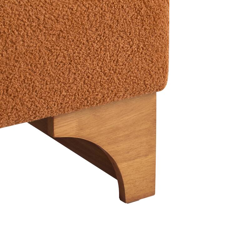 Boucle Lounge Chairs (Set of 2) with Solid Wood Frames, Rolled Backrests, and Ergonomic Design