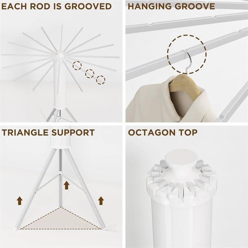 Tripod Clothes Drying Rack - Portable and Foldable