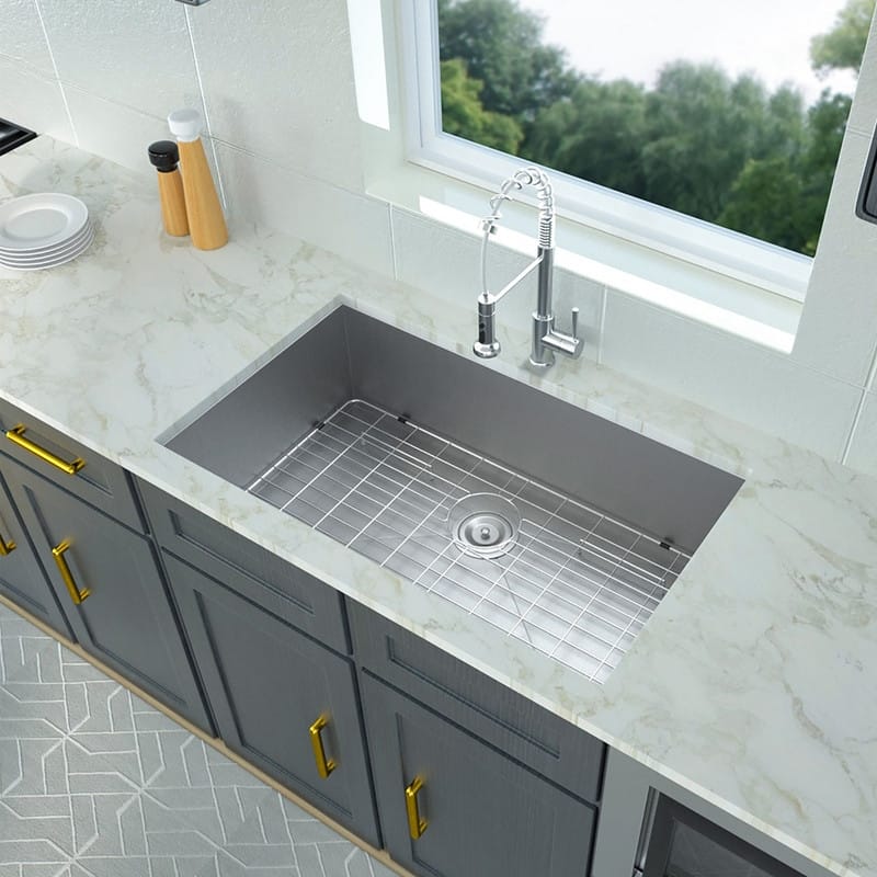 32 Inch Undermount Single Bowl 18 Gauge Stainless Steel Kitchen Sink