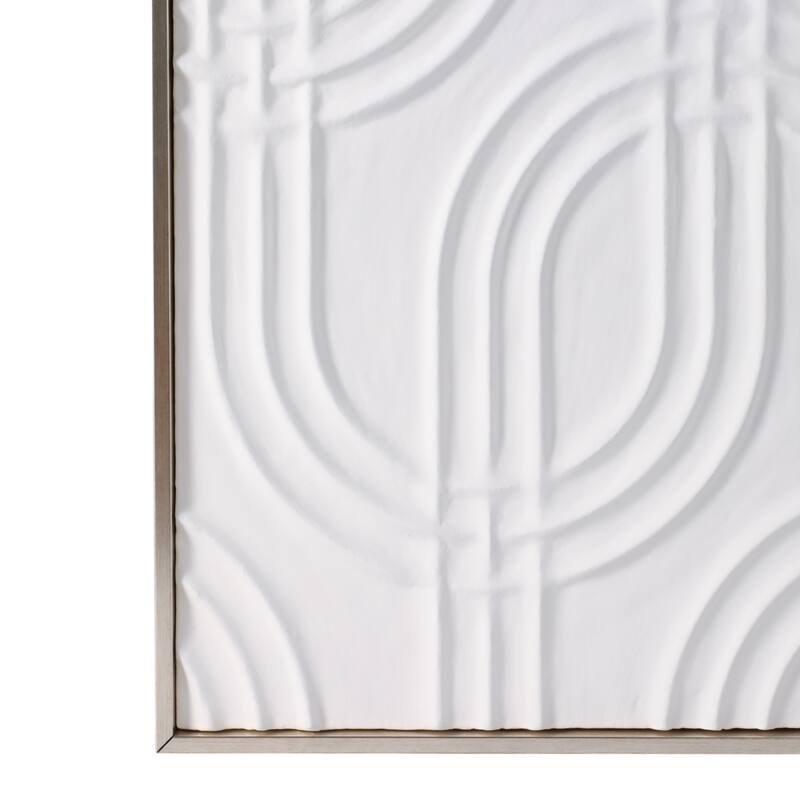 Decorative Geometric Canvas Wall Decor - 40", Black & Cream