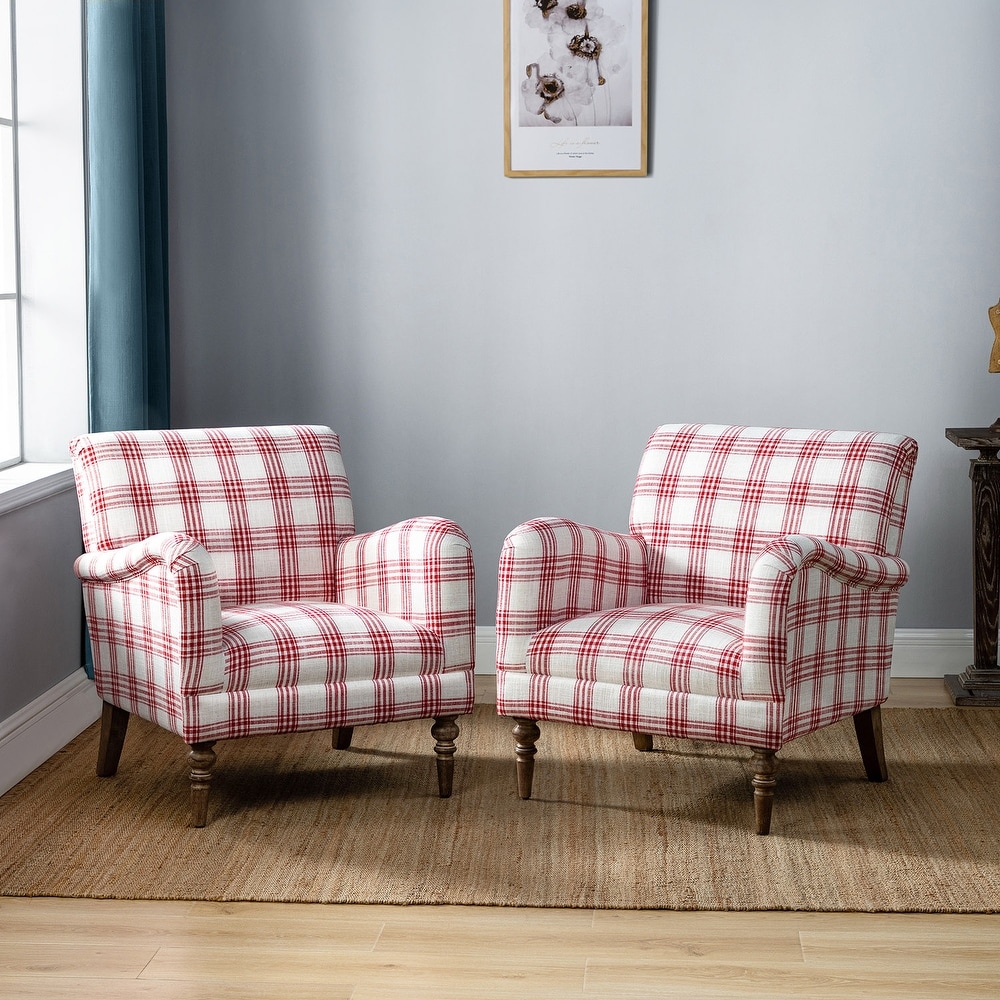 Red and hotsell white checkered chairs