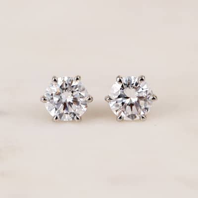 Kobelli 1 Carat Lab Grown Diamond 14k Solid Gold Round Brilliant Chelsea Stud Earrings (DEF/VS)