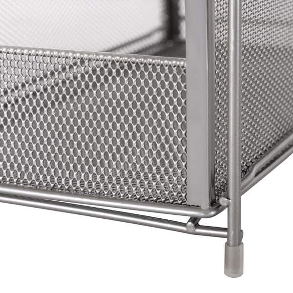 Squared Away 2 Tier Metal Mesh Sliding Baskets Bed Bath