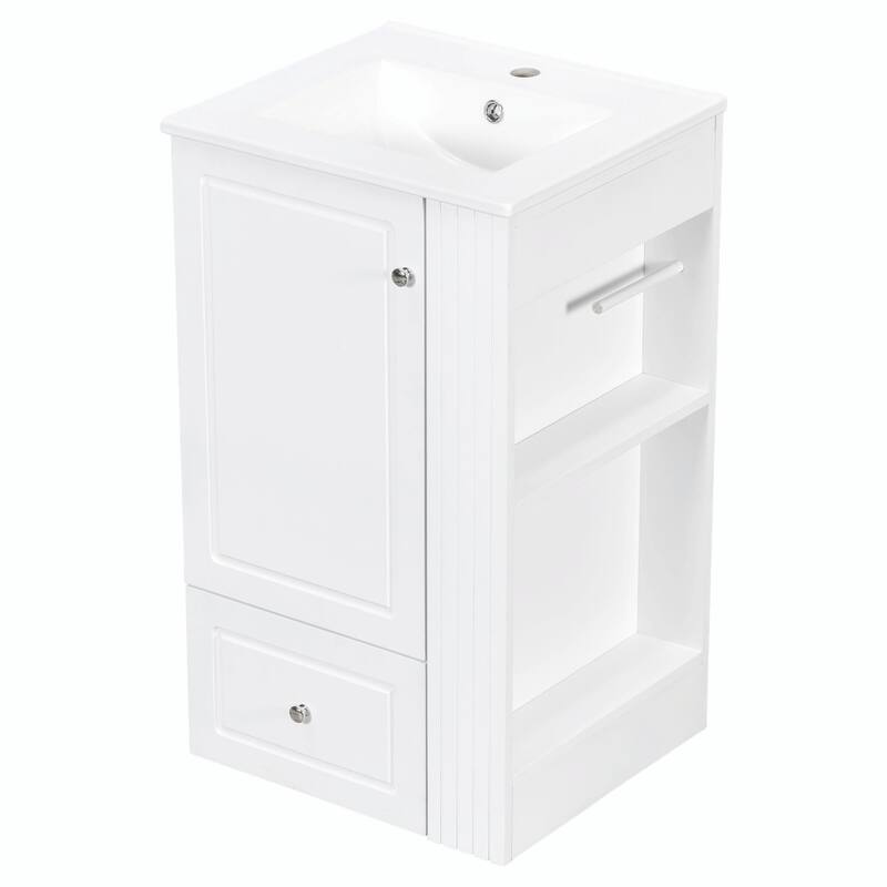 20" Freestanding Bathroom Vanity with Ceramic Sink