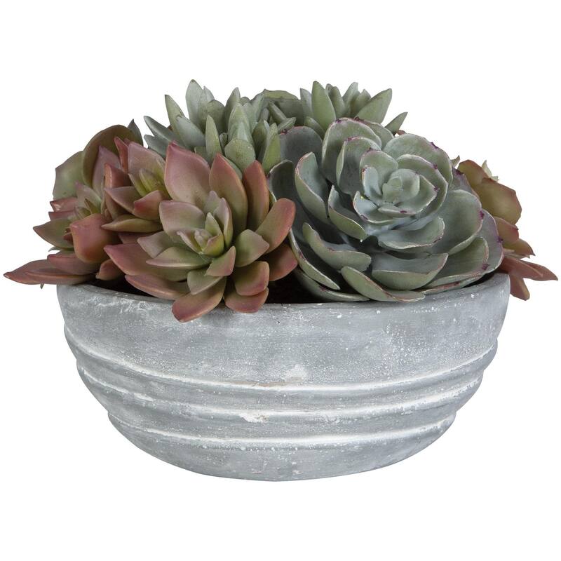 Uttermost 60212 Peoria 7" Tall Cement Faux Flora Planter