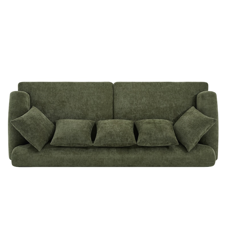 Christopher Knight Home - Loro Modern 81.5" Chenille Upholstered 3-Seater Sofa with Rolled Arms & Solid Wood Legs