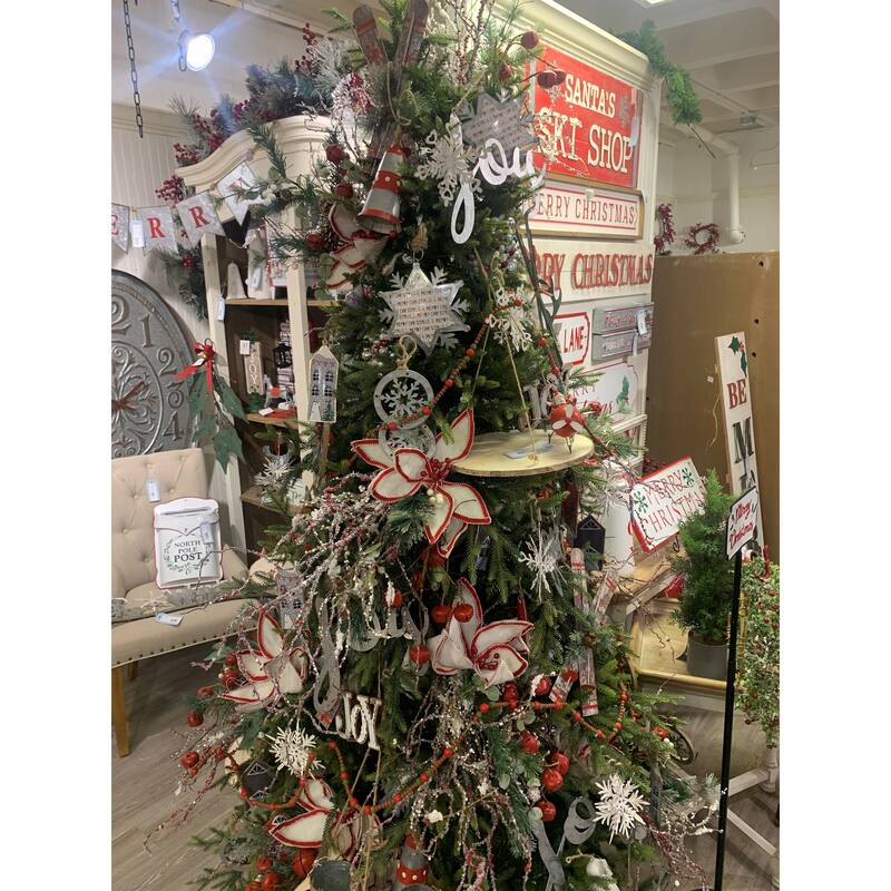 Set of 6 Iron Snowflake Hanger, Decorative Hanging Ball Christmas Tree Ornaments for Holiday Party Decorations