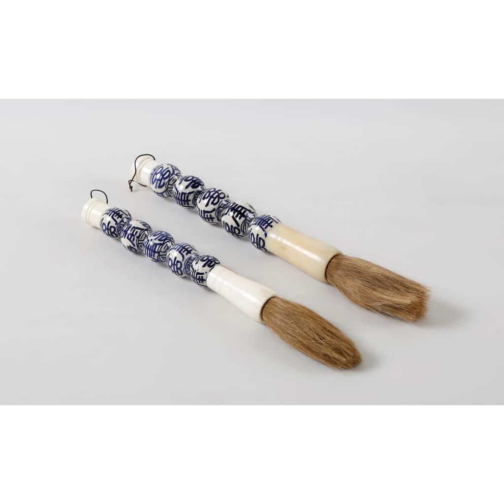 Artissance 15" Blue and White Ceramic Ball Calligraphy Brush
