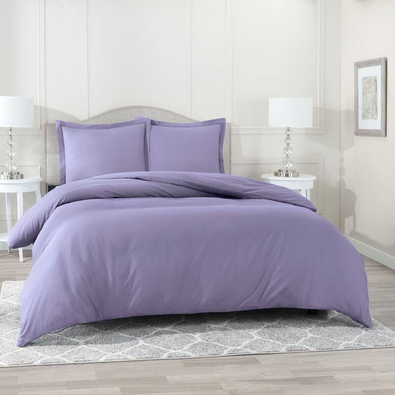 Nestl Ultra Soft Double Brushed Microfiber Duvet Cover Set with Button Closure