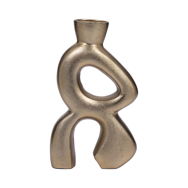Sagebrook Home Modern Metal Gold Solid Color Novelty Abstract Vase
