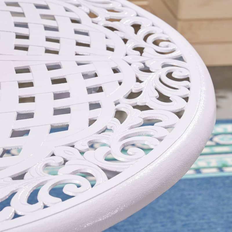 Phoenix Outdoor Aluminum White Dining Table by Christopher Knight Home - 30"H x 47.75"W x 47.75"D