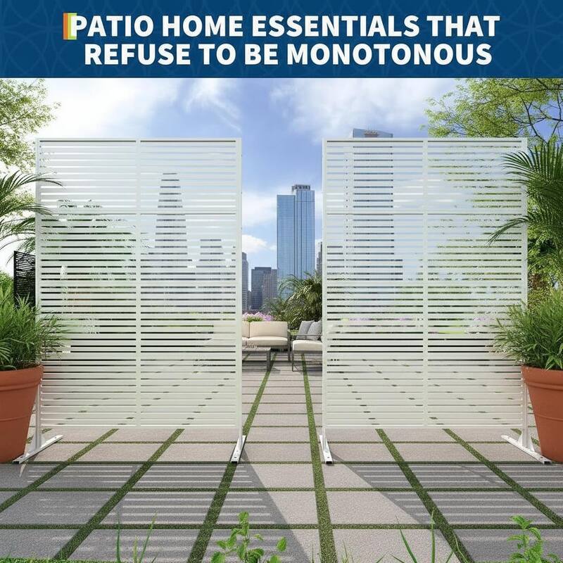 70" H Decorative Metal Garden Fences, Rust-Proof Scroll Design