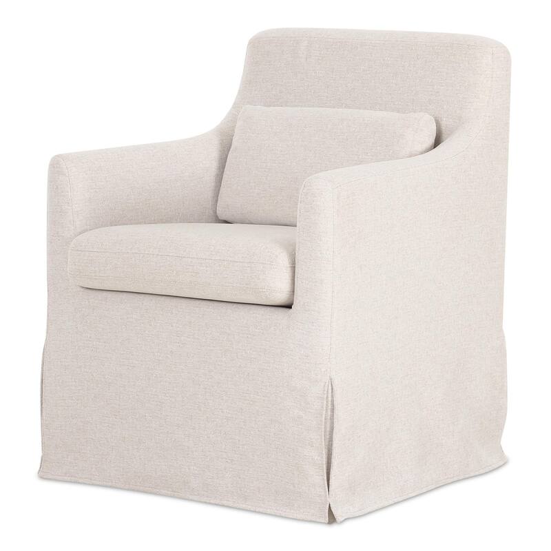 NADAAL STUDIOS Azalea, Slipcover Dining Chair With Lumbar Pillow - 26.75"W x28"D x34.3"H