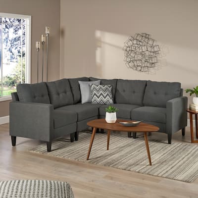 Emmie Mid-century Modern 5-piece Sectional Sofa Set by Christopher Knight Home