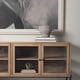 preview thumbnail 11 of 47, Arelius Light Brown w/ Black Metal Base 4 Door Glass Cabinet Sideboard - 70.0L x 18.0W x 32.0H