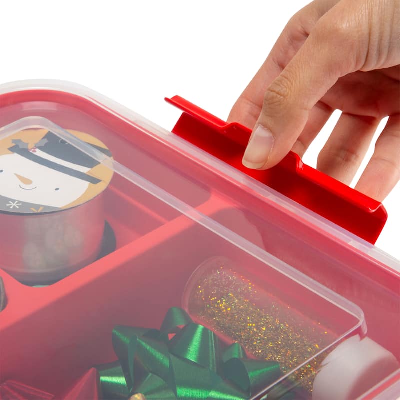 Simplify 5 Compartment Gift Supply Storage Box in Red