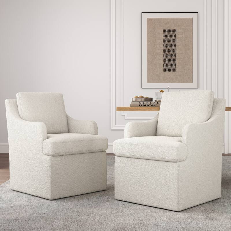 Upholstered Dining Chairs, Modern Kitchen Chairs Dinner Chairs with 4 Casters