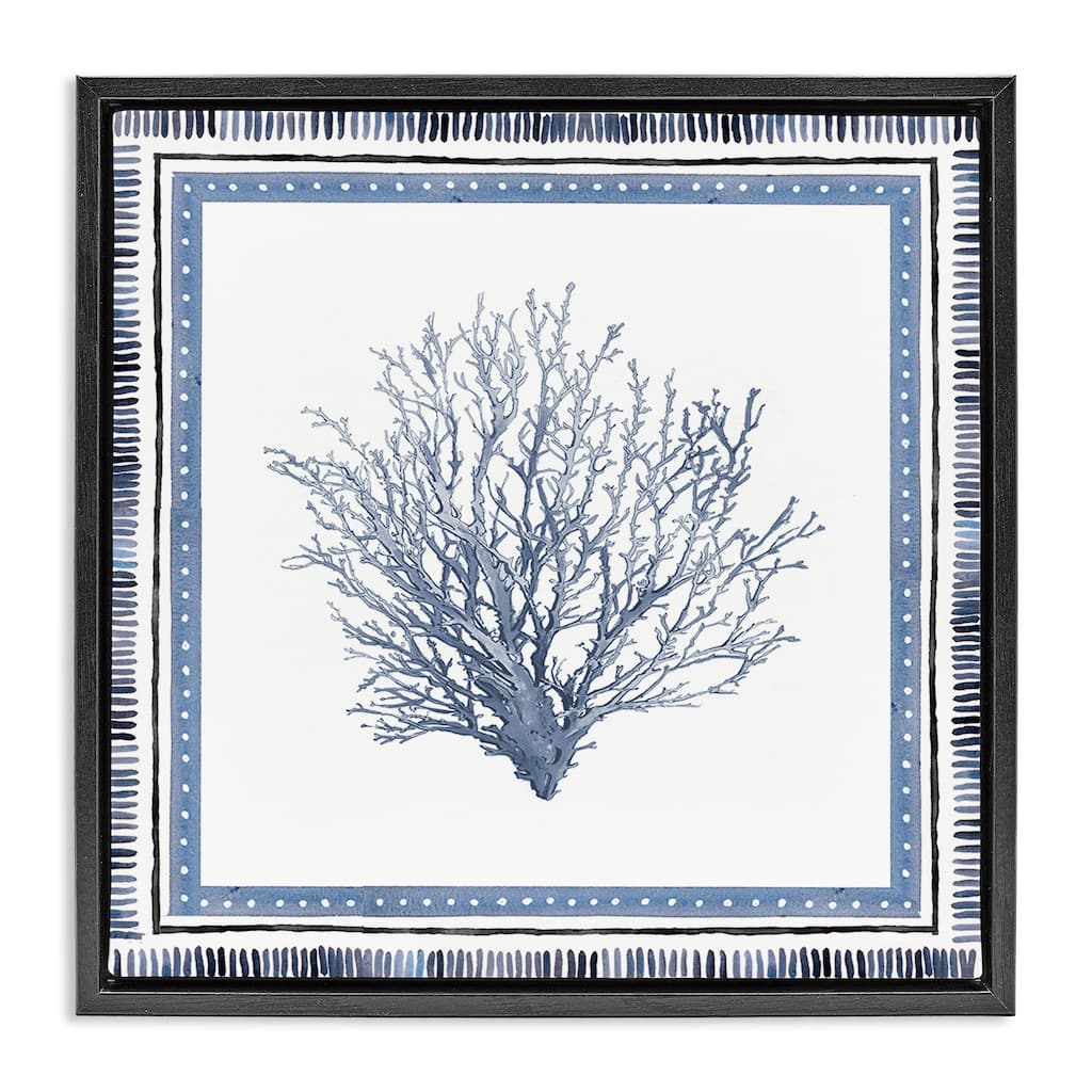 Stupell Nautical Branch of Coral Framed Floater Canvas Wall Art Design By Lanie Loreth