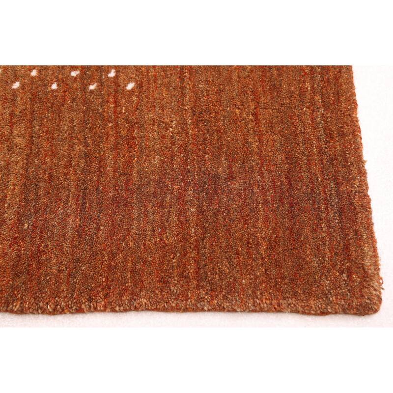 ECARPETGALLERY Hand Loomed Kashkuli Gabbeh Burnt Orange Wool Rug - 5'1 x 7'9