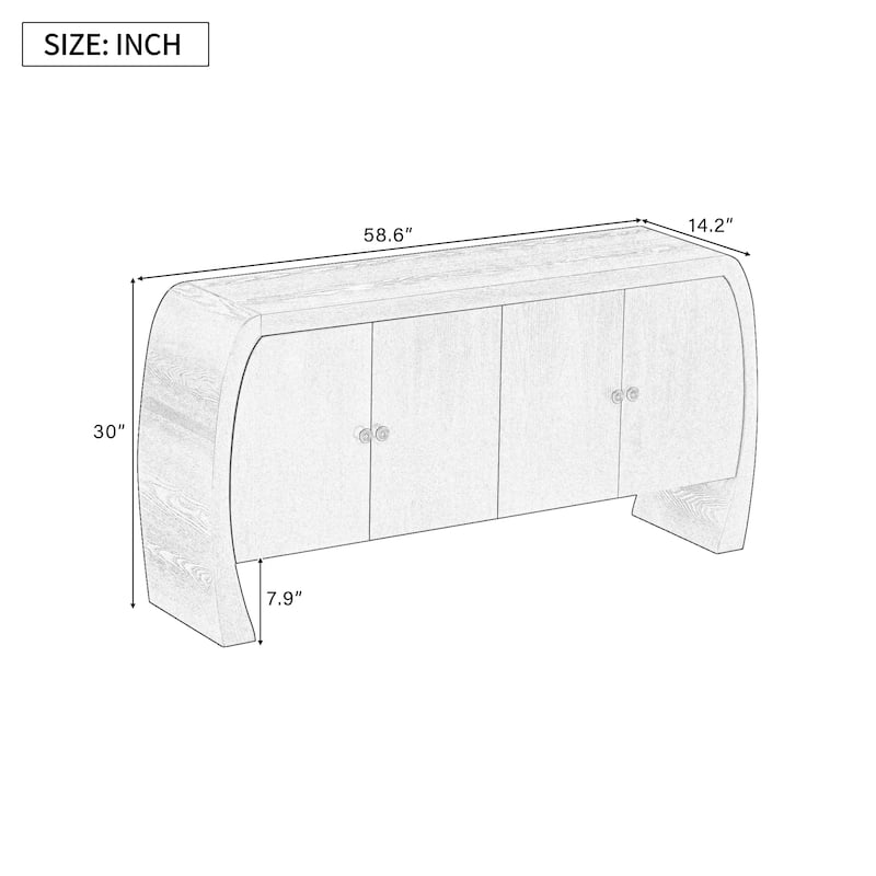 TV Stand Storage Cabinet with Rounded Legs, Simple Coffe e Cabinet Console Cabinet Hallway Cabinet Accent Cabinet