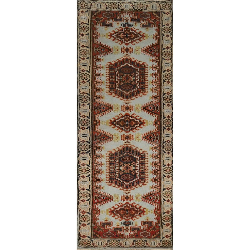 Viss Indian Runner Rug Hand-Knotted Traditional Wool Carpet - 2'6"x 7'11"