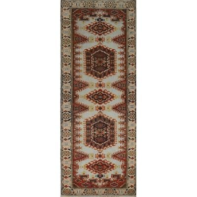 Viss Indian Runner Rug Hand-Knotted Traditional Wool Carpet - 2'6"x 7'11"