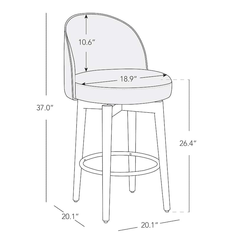 Spruce & Spring Elaine 26 inch Swivel Counter Height Bar Stools Set