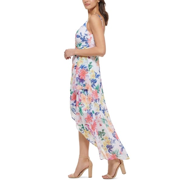 Guess Women's Chiffon Faux Wrap Dress White Size 8 - Bed Bath & Beyond -  40629810