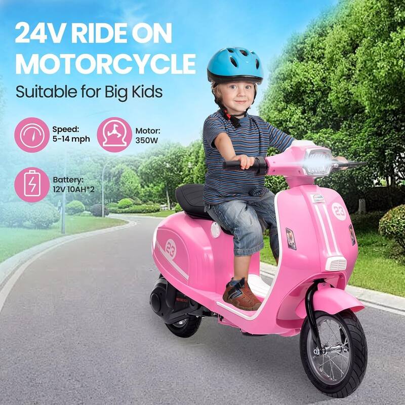 24V Electric Ride on Motorcycle Toy for Big Kids for Kids 8-12 Best Gift