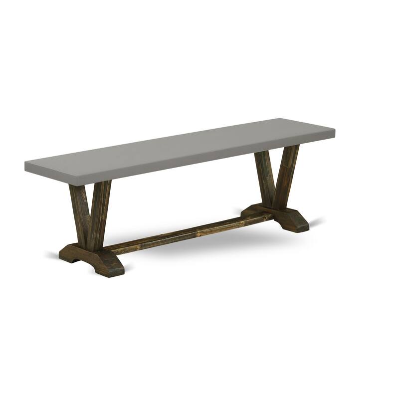 East West Furniture 3 Piece Dining Room Set - 1 Dining Table and 2 Benches(Finish Options)