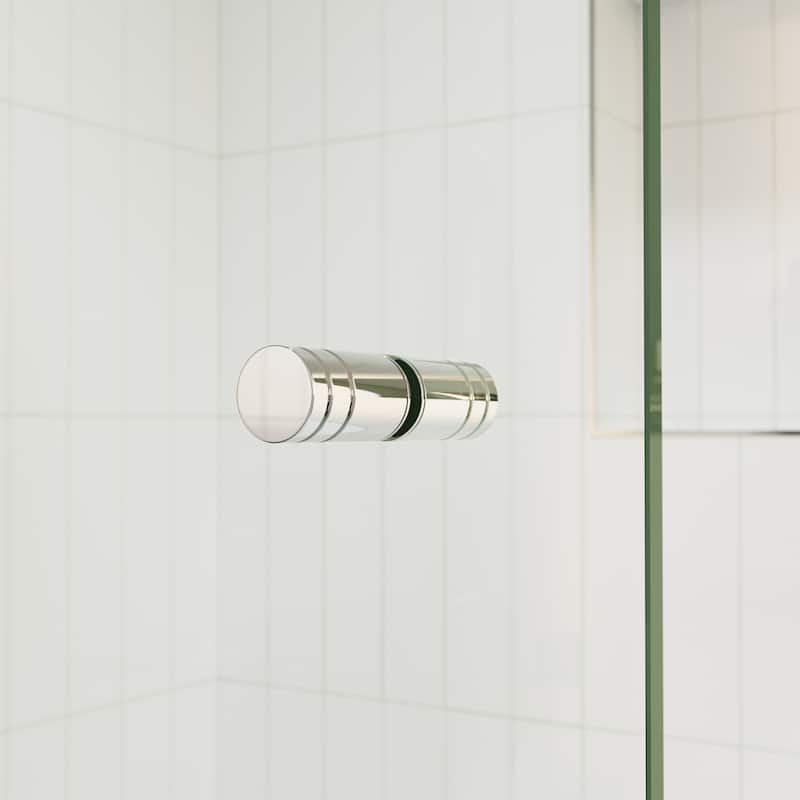 Glass Warehouse 58.25" x 66" Frameless Shower Bath Door - Wall Hinge