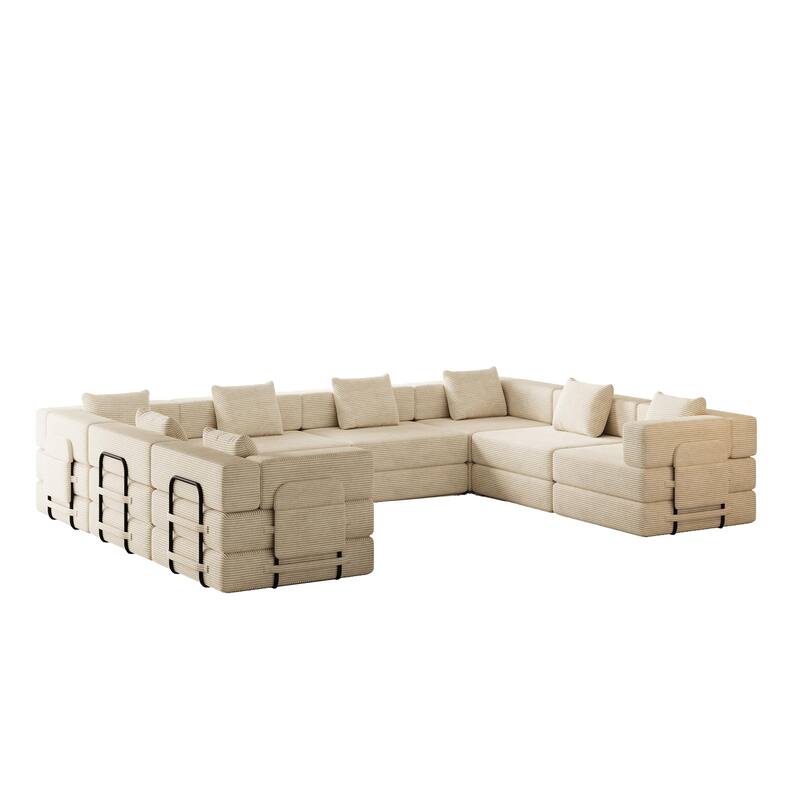 Oversized Corduroy Modular Splicing Sectional Sofa, Freely Combined