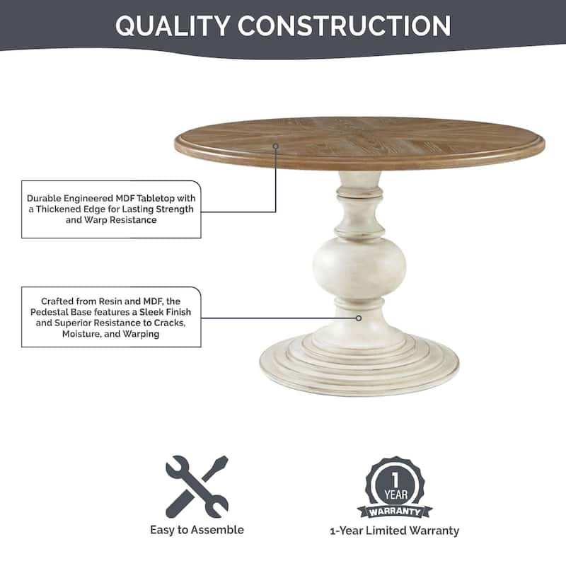 Madison Park Lexi 46" Round Pedestal Dining Table Dining Table