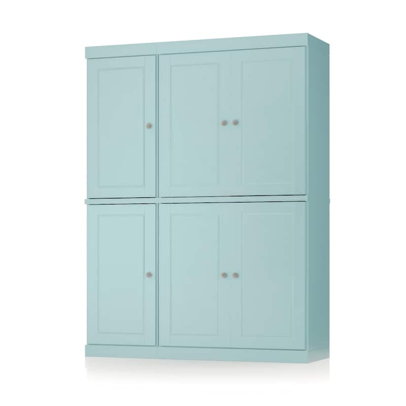 Palace Imports 100% Solid Wood China Pantry with Glass or Solid Wood Doors and 2-Drawers - 48.5" x 71.5"