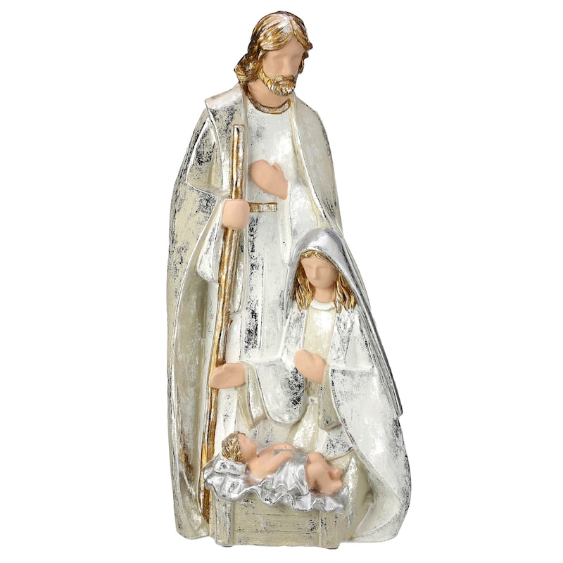 19.5" Paperstone Metallic Nativity Piece