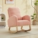 preview thumbnail 48 of 75, Upholstered Rocking Chair Nursery Chair with High Back and Side Pocket
