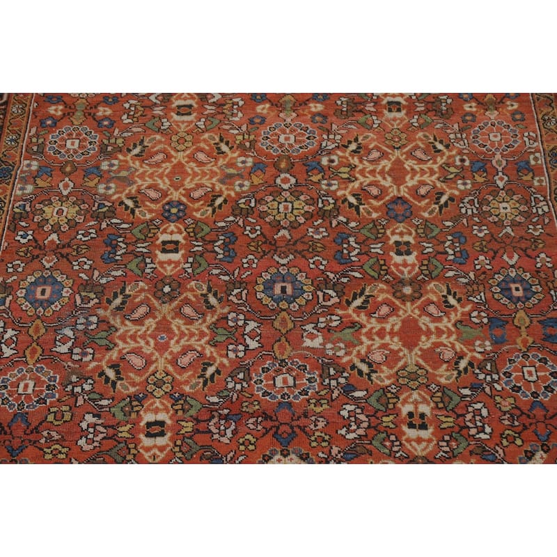 Pre-1900 Antique Mahal Persian Area Rug Hand-Knotted Wool Carpet - 8'4"x 12'0"