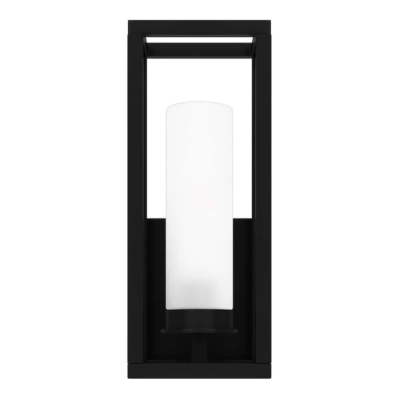 Neville 1-Light Matte Black Outdoor Wall Lantern