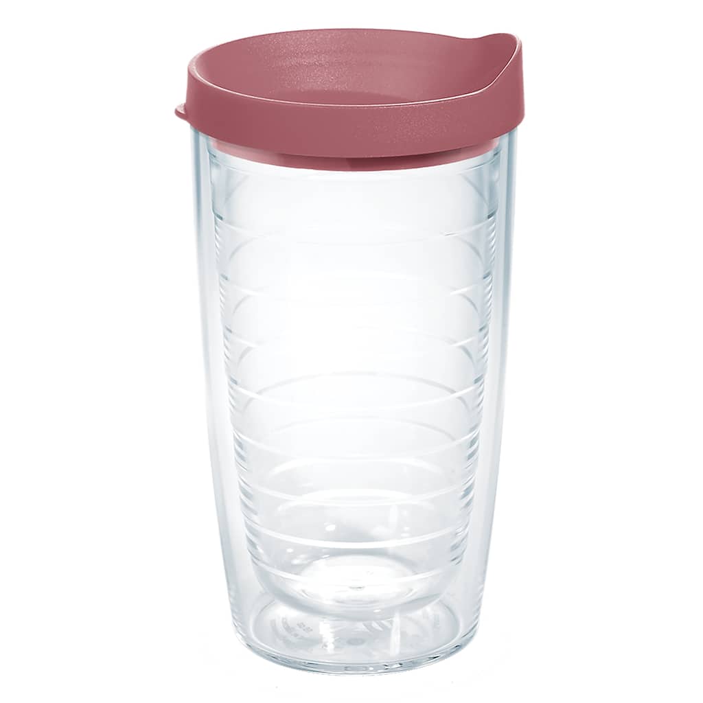 Tervis Clear & Colorful Lidded Made in USA Double Walled Insulated Travel Tumbler, Elderberry Wild Lid - 16oz